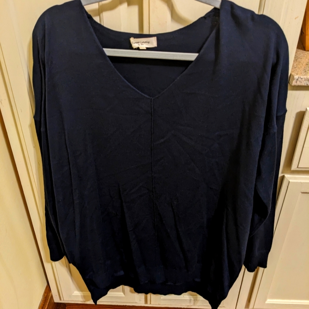 Sweet lovely by Jen Navy Blue Sweater